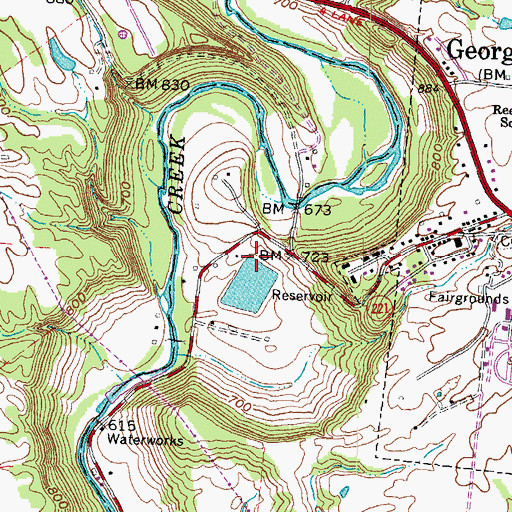 Topographic Map of Georgetown Upground Reservoir Dam, OH