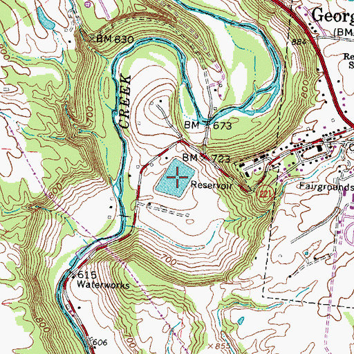 Topographic Map of Georgetown Upground Reservoir, OH