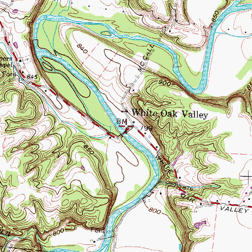 Topographic Map of Grant Lake Dam, OH