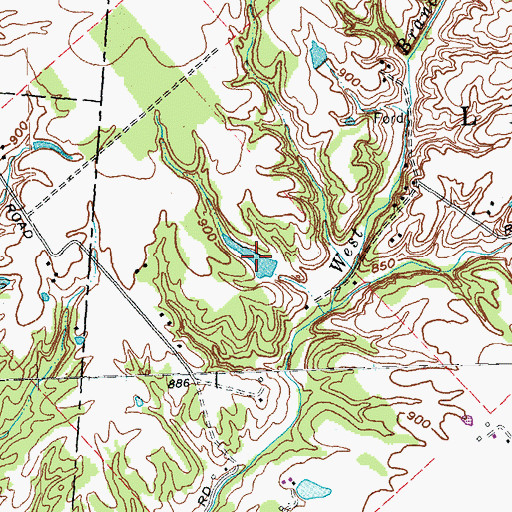 Topographic Map of Brodie Lake, OH