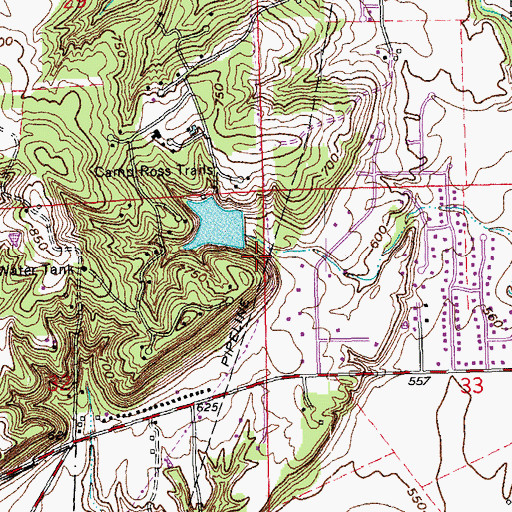 Topographic Map of Camp Ross Trails Lake Dam, OH