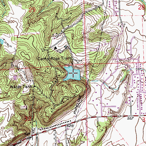 Topographic Map of Camp Ross Trails Lake, OH