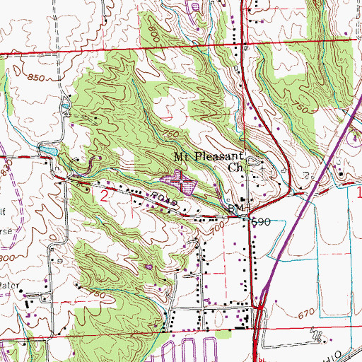 Topographic Map of Black Pond, OH