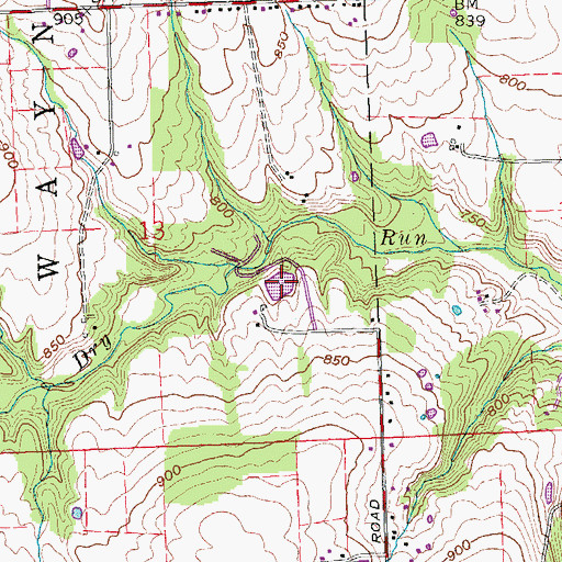 Topographic Map of Will-O-Bob Lake, OH