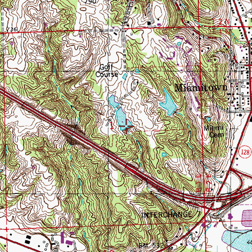 Topographic Map of Miamiview Golf Course Pond Dam Number One, OH