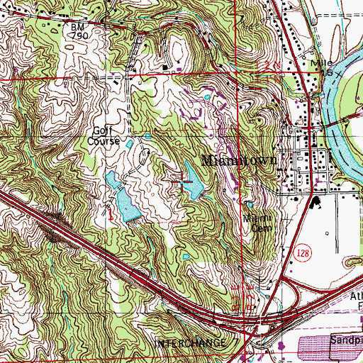 Topographic Map of Miamiview Golf Course Pond Dam Number Two, OH