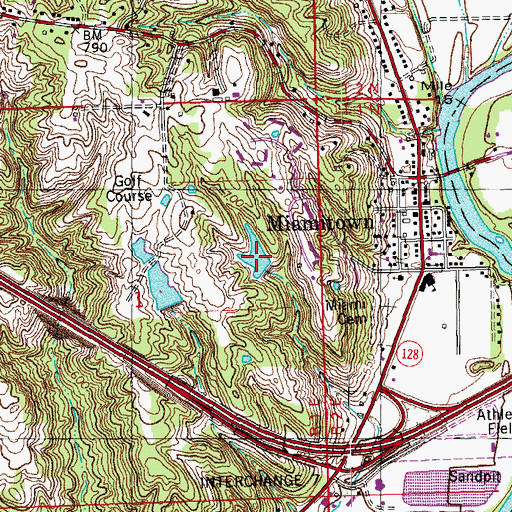 Topographic Map of Miamiview Golf Course Pond Number Two, OH