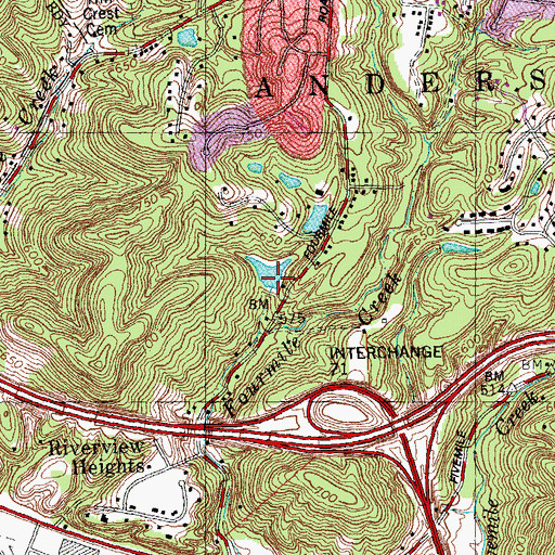 Topographic Map of Lake Louise Dam, OH