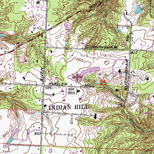 Topographic Map of Gier Pond Dam, OH
