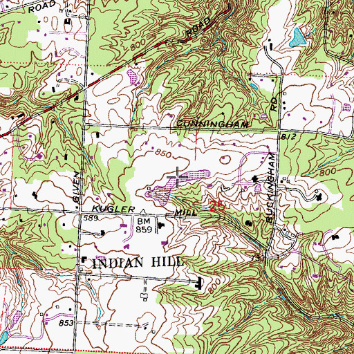 Topographic Map of Gier Pond, OH