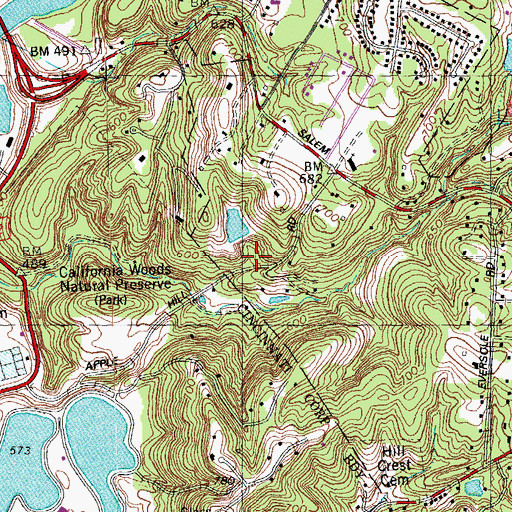 Topographic Map of Apple Hill Farm Lake Dam, OH