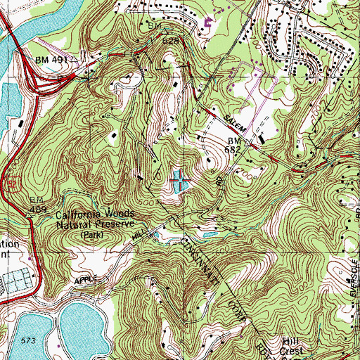 Topographic Map of Apple Hill Farm Lake, OH
