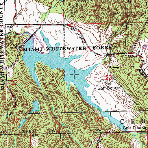 Topographic Map of Miami Whitewater Forest Lake, OH