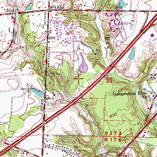 Topographic Map of Knechtly Pond Dam, OH
