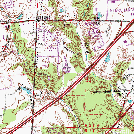 Topographic Map of Knechtly Pond, OH
