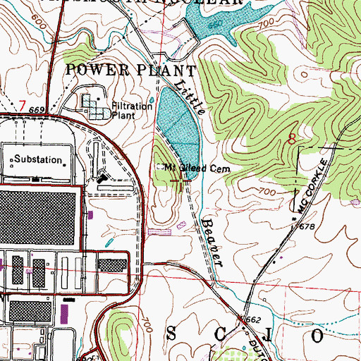 Topographic Map of Atomic Energy Commission Pond Dam, OH