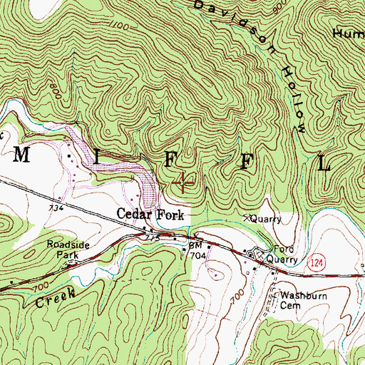 Topographic Map of Longs Retreat Lake, OH