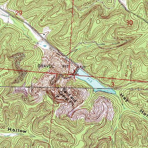 Topographic Map of Hay Hollow Reservoir Dam, OH