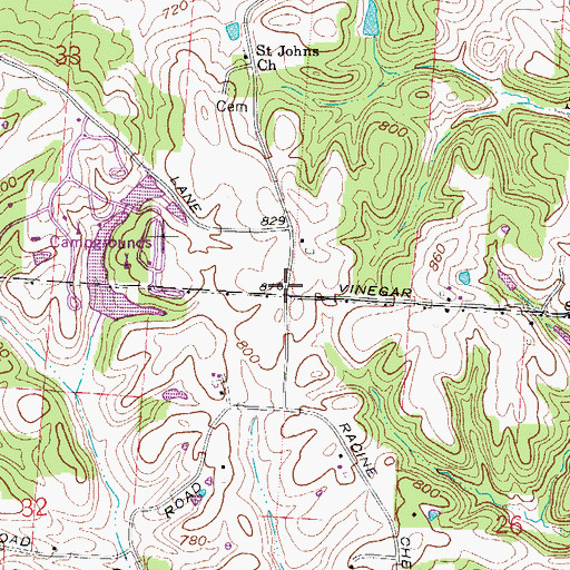 Topographic Map of Royal Oak Lake, OH