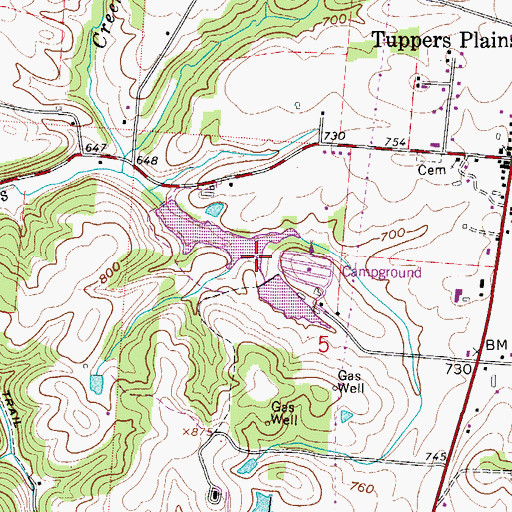 Topographic Map of Upper Hickory Hills Lake Dam, OH