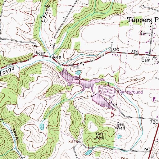 Topographic Map of Lower Hickory Hills Lake, OH