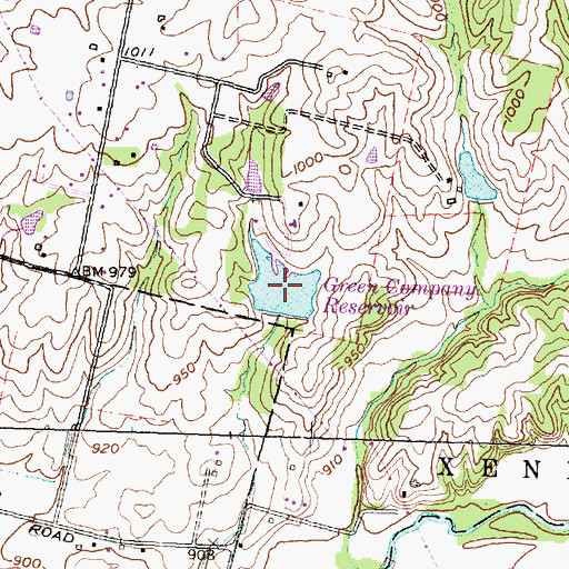 Topographic Map of Greene Company Fish and Game Association Reservoir, OH