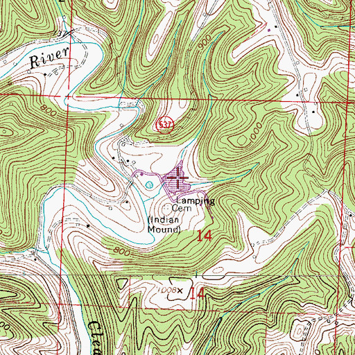 Topographic Map of Lamping Homestead Picnic Grounds Pond, OH