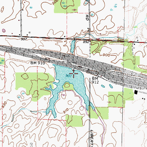Topographic Map of B & O Railroad Pond 1026-001 Dam, OH