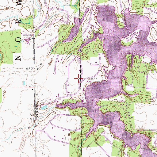 Topographic Map of Bass Lake, OH