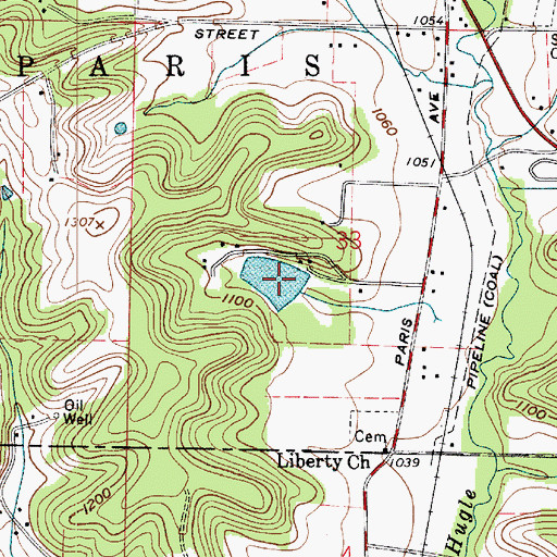 Topographic Map of Squaw Valley Lake, OH