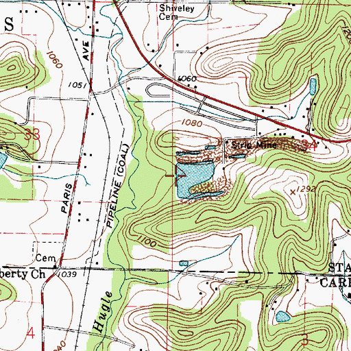 Topographic Map of Hill Pond Dam, OH