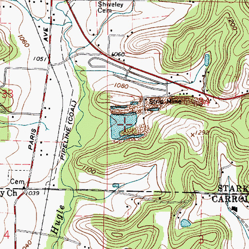 Topographic Map of Hill Pond, OH