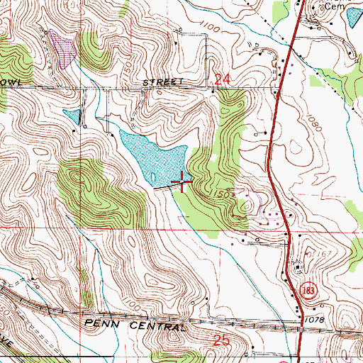 Topographic Map of Vandergrift Lake Dam, OH