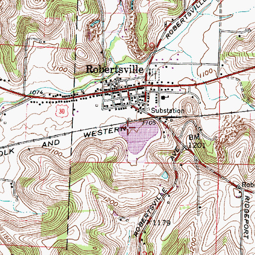 Topographic Map of Maple Leaf Lake Dam, OH