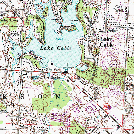 Topographic Map of Lake Cable Dam, OH