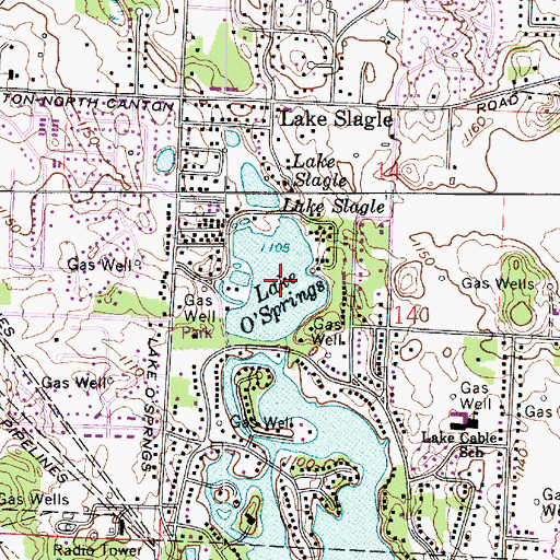 Topographic Map of Lake O'Springs, OH