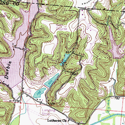 Topographic Map of Lake Tomahawk Dam, OH