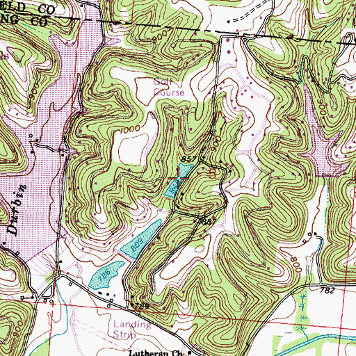 Topographic Map of Lake Tomahawk, OH
