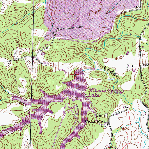 Topographic Map of Mineral Springs Lake Dam, OH