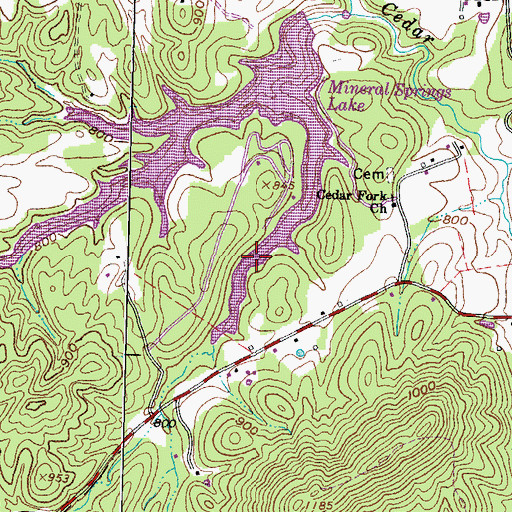 Topographic Map of Mineral Springs Lake, OH