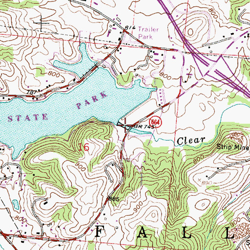Topographic Map of Lake Logan Dam, OH