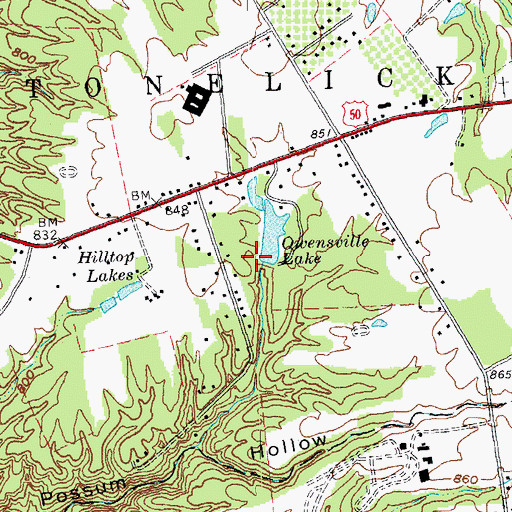 Topographic Map of Owensville Lake Dam, OH