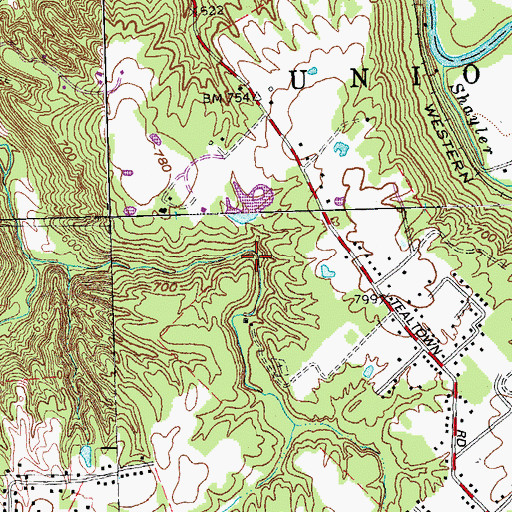 Topographic Map of Cincinnati Nature Center Lake, OH
