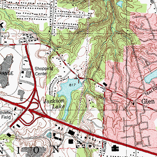 Topographic Map of Glen Ridge Lake Dam, OH