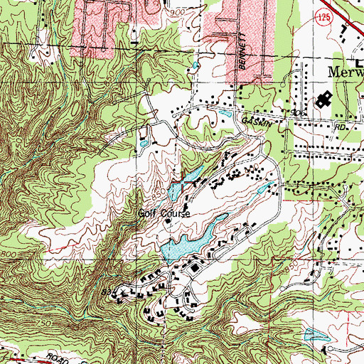 Topographic Map of Royal Oaks Golf Course Pond Number One, OH