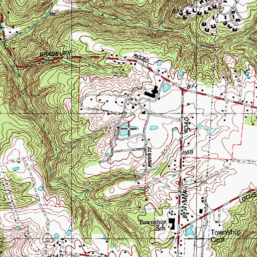 Topographic Map of Warrenton Farms Pond, OH