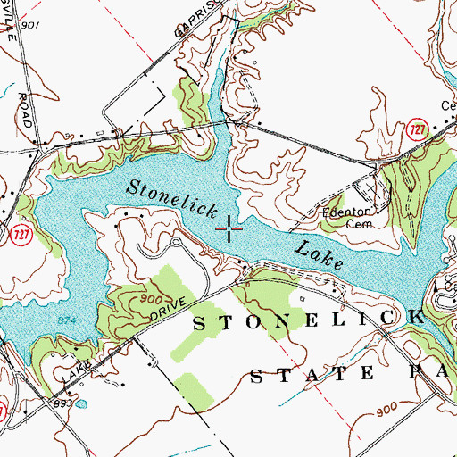 Topographic Map of Stonelick Lake, OH