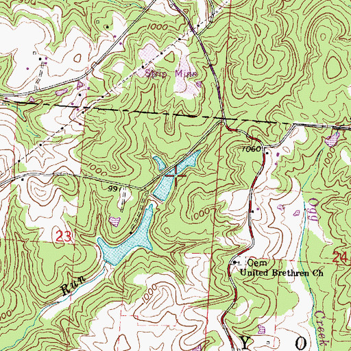 Topographic Map of Crooksville Reservoir Number Two, OH