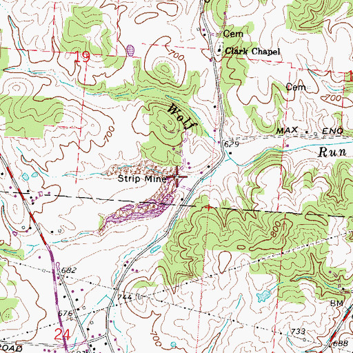 Topographic Map of Clark Chapel Acres Recreation Pond Dam, OH