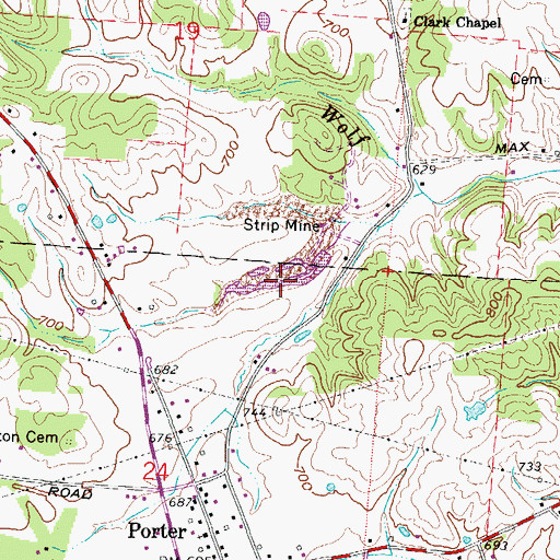 Topographic Map of Clark Chapel Acres Recreation Pond, OH